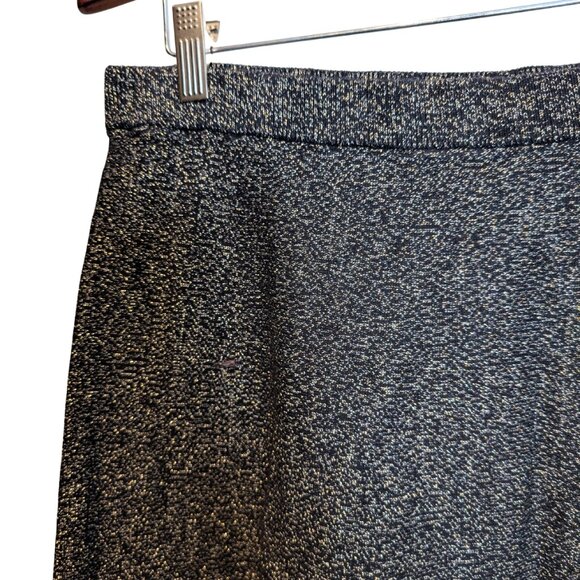 Nanette Lepore Womens XL Skirt Black Gold A Line Sparkle Metallic Pull On - Picture 5 of 6